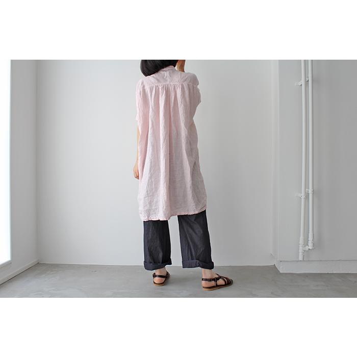 Honnete（オネット） H/SLV NO COLLAR OP ハーフスリーブ ノーカラー