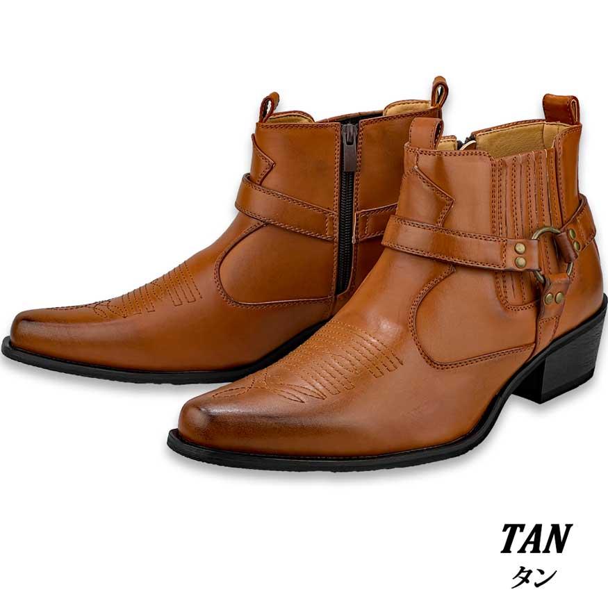 未使用　GOA 本革 ウエスタン スタッズ　コンチョ　サイドジップ　ブーツ 719ttNmIkjL.jpg