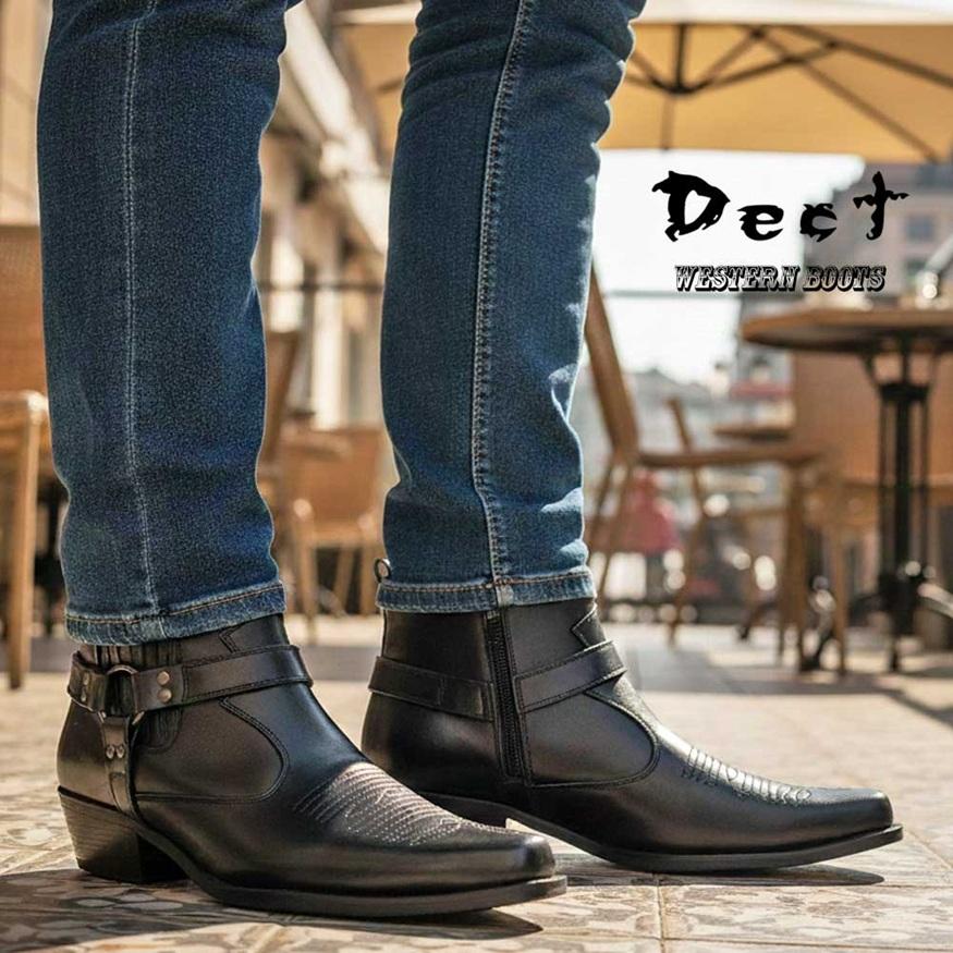 ウエスタンブーツ ショート メンズ サイドゴアブーツ リング ブーツ