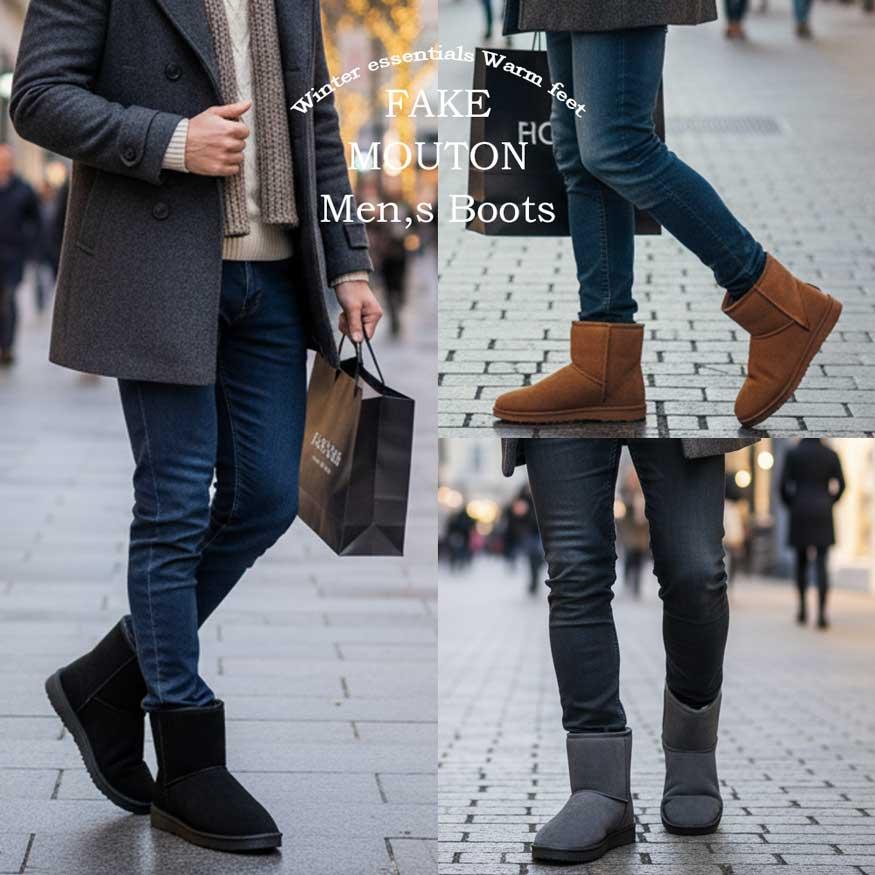 ムートンブーツ　サイズ9 日本サイズ27.0cm 牛革　ワークブーツ　メンズ 楽天市場】ムートンブーツ メンズ 靴【エンジニアムートンブーツ