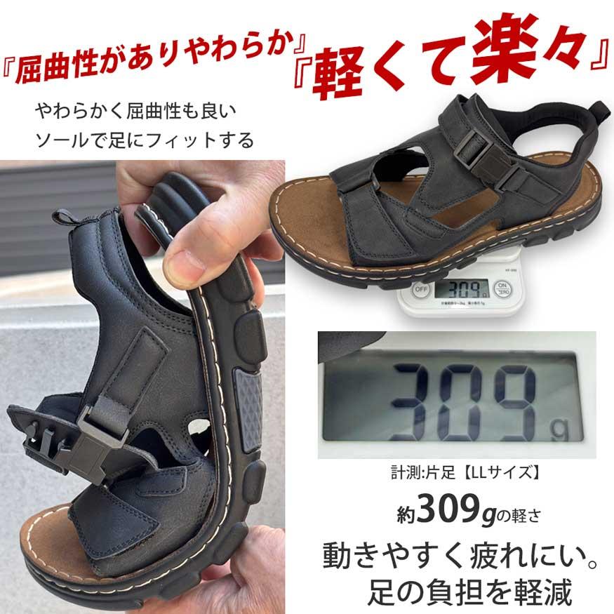 サンダル メンズ スニーカー スポーツ 厚底 軽量 ベルクロサンダル