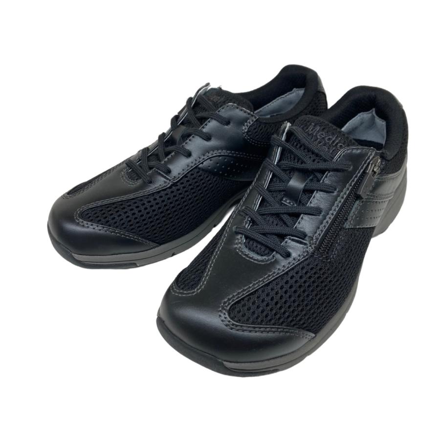 スニーカー アサヒメディカルウォーク MS-L ブラック 幅広 レディース シューズ 4E お取り寄せ 靴クリームプレゼント
