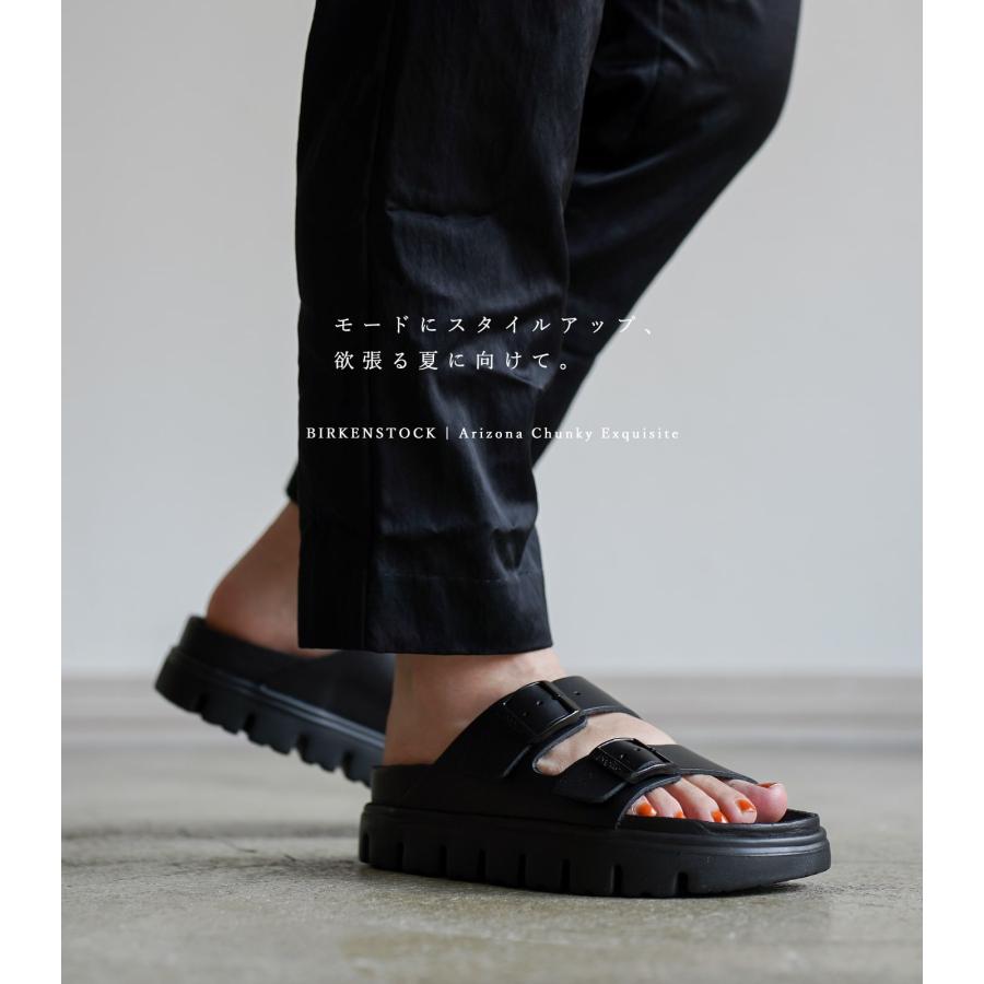 ビルケン ブラック 黒 レザー ビルケンシュトック アリゾナ 厚底サンダル BIRKENSTOCK Arizona Chunky LENA EXQ Exquisite Black 1024565 2024SSモデル ★｜shoeshouse92qatari｜02