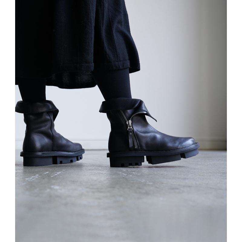 トリッペン サイドジップ プラットフォーム ブーツ ディアー ブラック trippen side zip platform boots DEER-WAW 購入特典防水スプレー付｜shoeshouse92qatari｜14