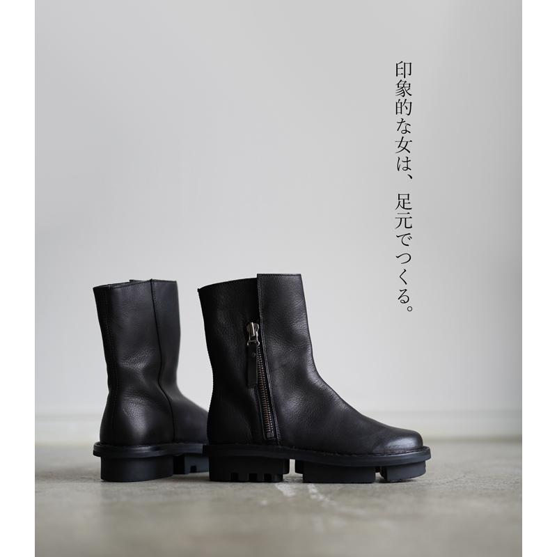 トリッペン サイドジップ プラットフォーム ブーツ ディアー ブラック trippen side zip platform boots DEER-WAW 購入特典防水スプレー付｜shoeshouse92qatari｜04