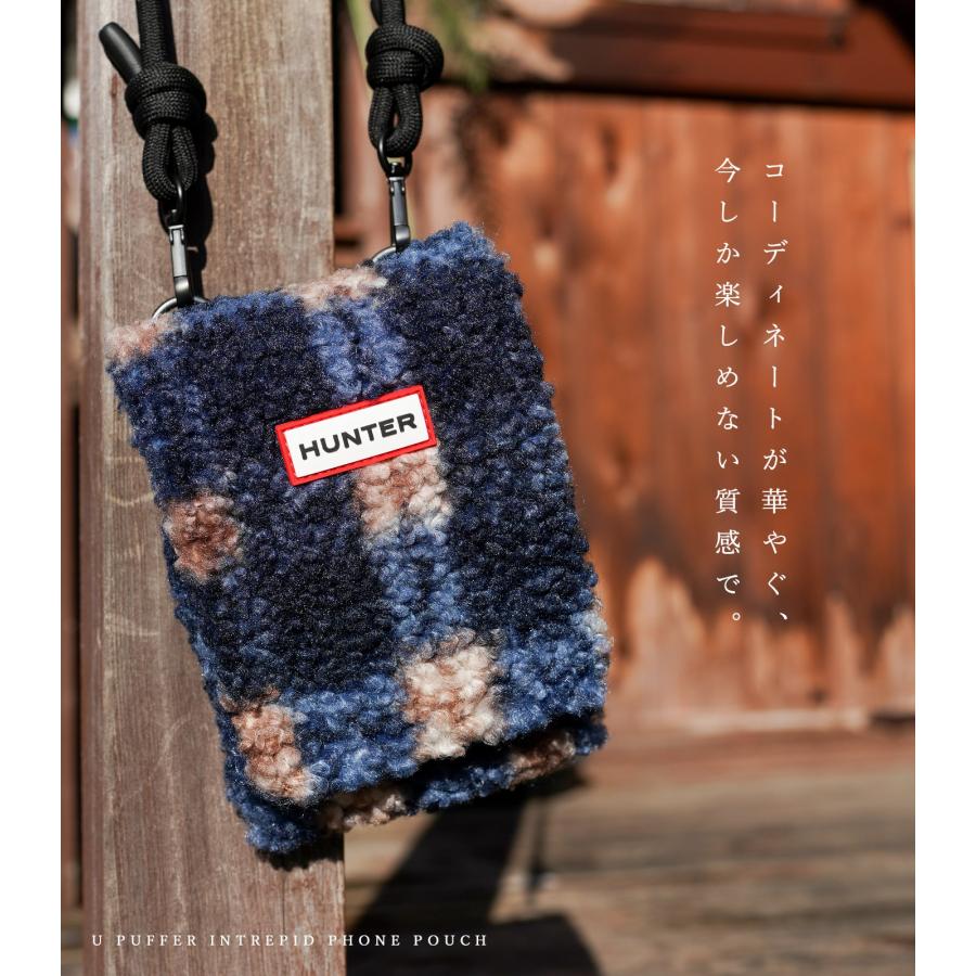 ハンター バッグ イントレピッド プレイド フォンポーチ HUNTER INTREPID PLAID BOUCLE PHONE POUCH 2024SSモデル ノベルティ付｜shoeshouse92qatari｜03