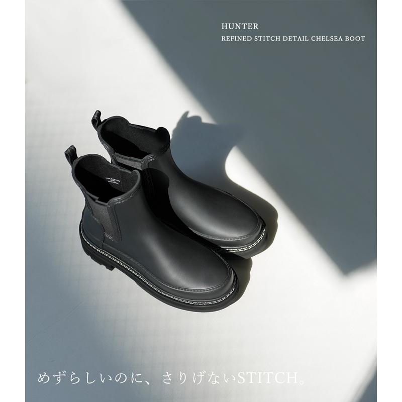 HUNTER ハンターブーツ レディース チェルシー WFS2100RMA W REFINED CHELSEA STITCH DETAIL BOOTS BLK 購入特典ハンターポーチ付｜shoeshouse92qatari｜03