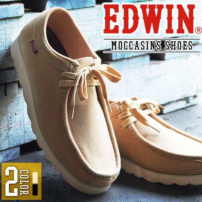 EDWIN エドウィン ブーツ メンズ モカシンシューズ スニーカー 軽量