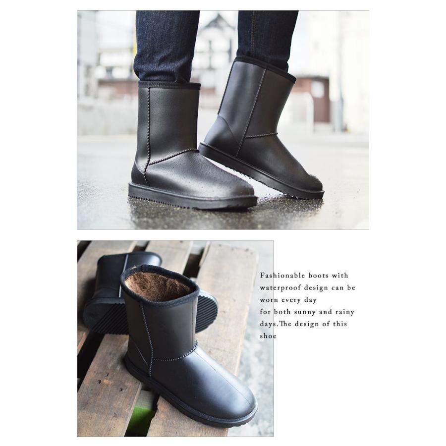 防寒 防水 メンズ ウィンターブーツ ミドルブーツ スノーブーツ レイン