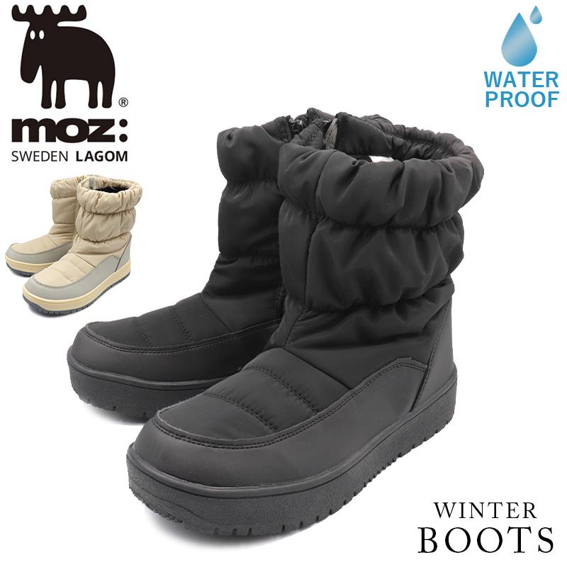 moz（モズ） ブーツ レディース ショート 軽い 撥水 防滑 スノーブーツ