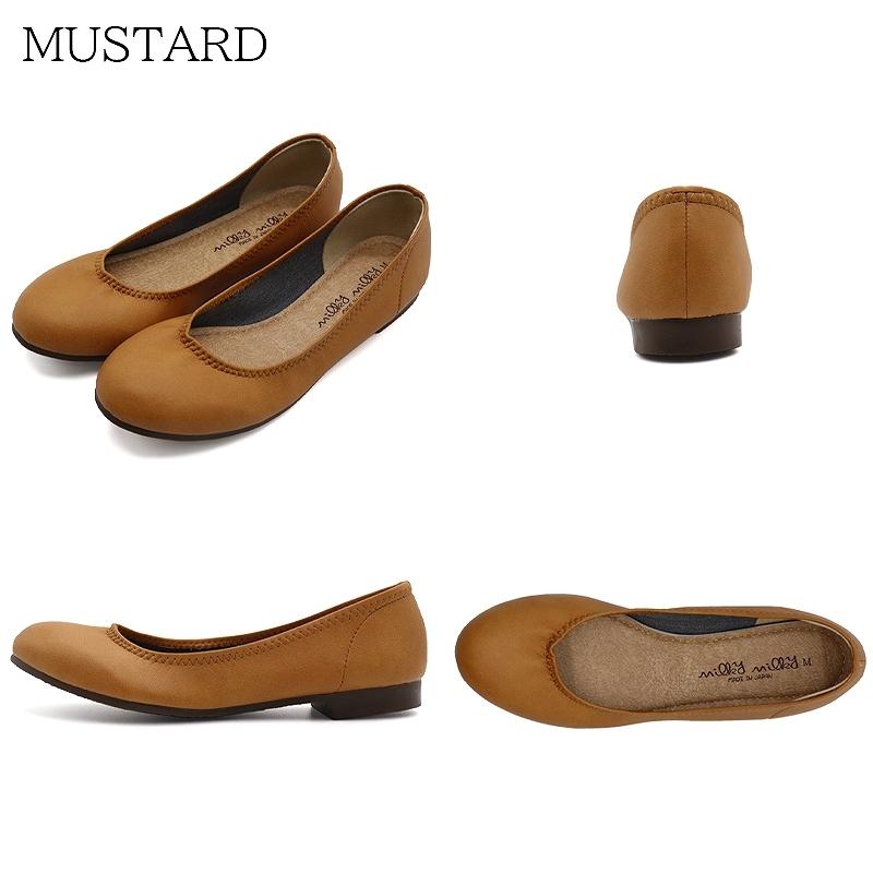 UIN フラットシューズ フラワー 24.5㎝ ぺたんこ靴 バレエシューズ 日本製パンプス バレエシューズ フラットシューズ ラウンドトゥ