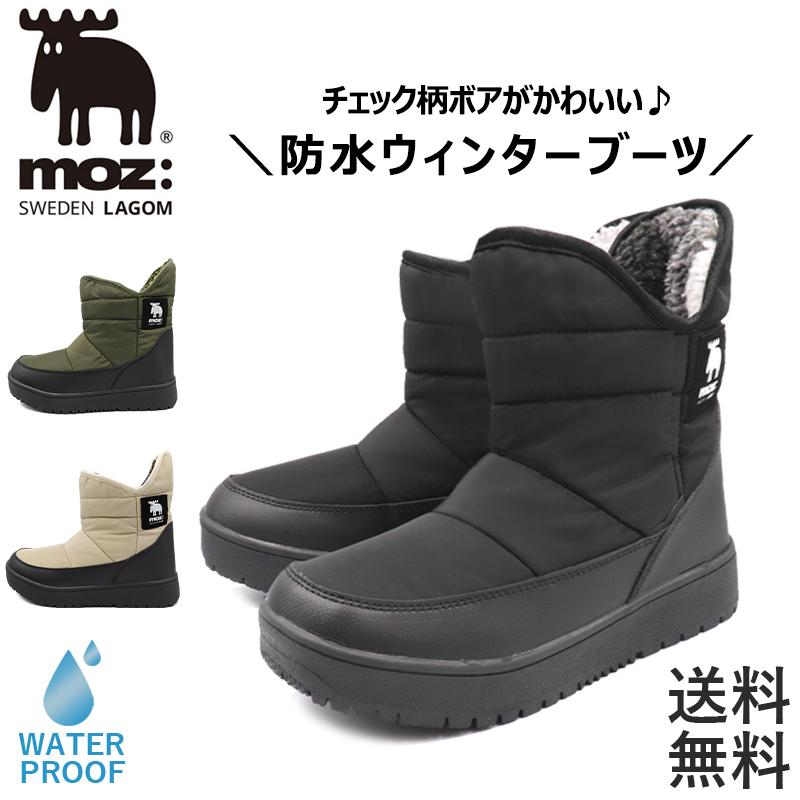 moz（モズ） ブーツ レディース ショート 軽い 撥水 防滑 スノーブーツ