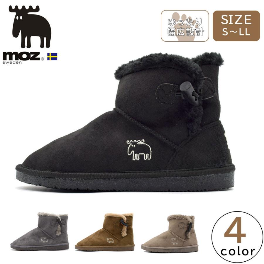 moz（モズ） レディース ムートンブーツ MZ1980 ショートブーツ ボア