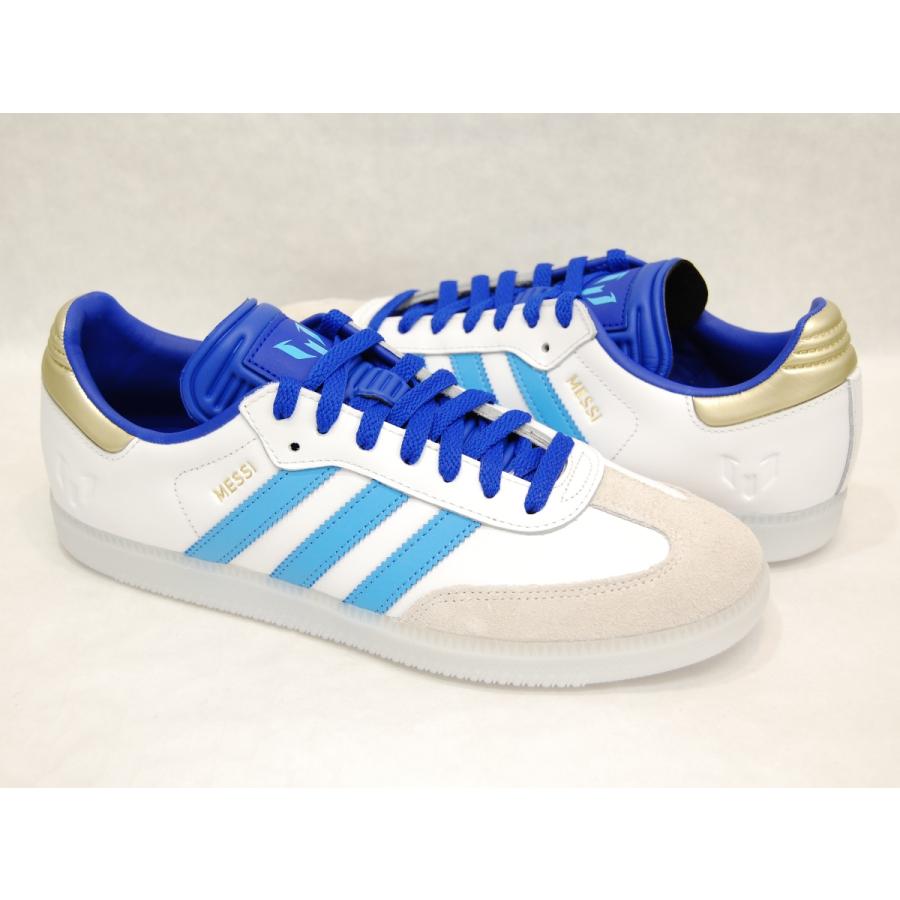 ADIDAS Samba Messi White/Lucid Blue/Blue Burst アディダス サンバ リオネル メッシ ホワイト ブルー ゴールド コラボ クラシック アメリカ USA 海外 限定｜shoety｜02