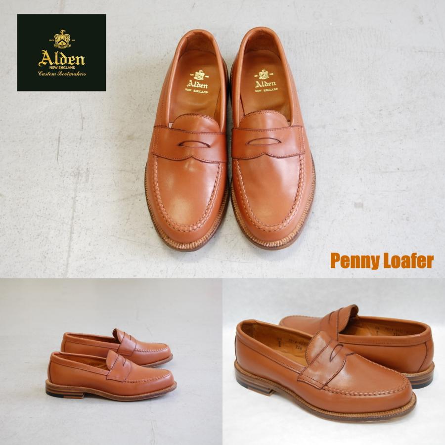 ALDEN 724 VAN LAST penny loafer burnished tan calf ALDEN 724 VAN LAST penny loafer burnished tan calf