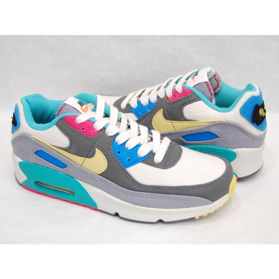 NIKE Air Max 90 GS Phantom/Celery/Iron Grey ナイキ エアマックス 90 グレードスクール オフ ホワイト グレー ベージュ クリーム カラフル SPRUNG USA 海外｜shoety｜02