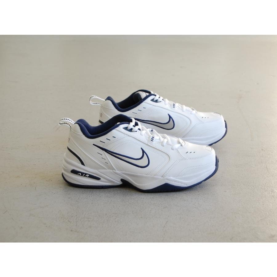 NIKE Air Monarch IV White/Metallic Silver ナイキ エア モナーク 4 ホワイト/シルバー 白 銀 レザー  ダッドシューズ 超幅広 エキストラワイド 4E DAD SHOES