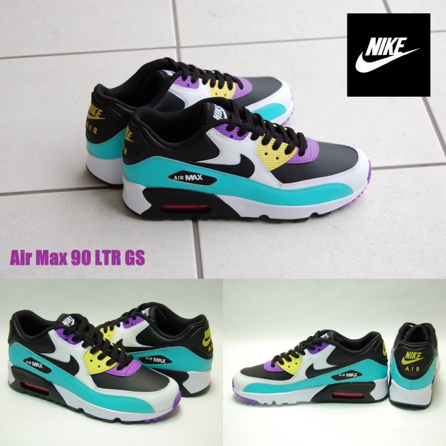 Nike Air Max 90 Ltr Gs Black White Bright Violet ナイキ エアマックス 90 レザー Gs ブラック ホワイト バイオレット 黒 白 紫 レディース 海外 限定 未発売 Nike Airmax90 Ltr Gs Black White Brightviolet Shoety 通販 Yahoo ショッピング