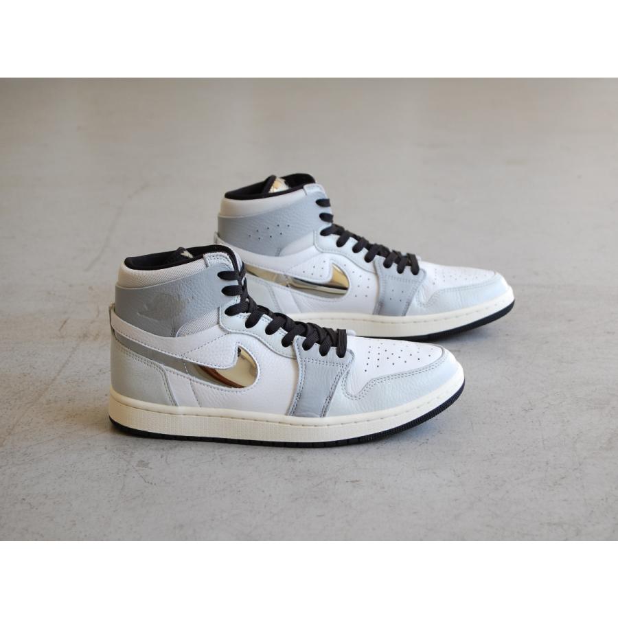 NIKE Wmns Air Jordan 1 Zoom Air CMFT 2 White/Metallic Silver ナイキ ウィメンズ エアジョーダン1 ズーム エア ミッド MID グレー シルバー USA 海外 限定｜shoety｜10