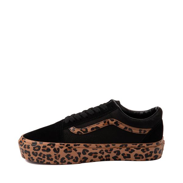 black leopard platform vans