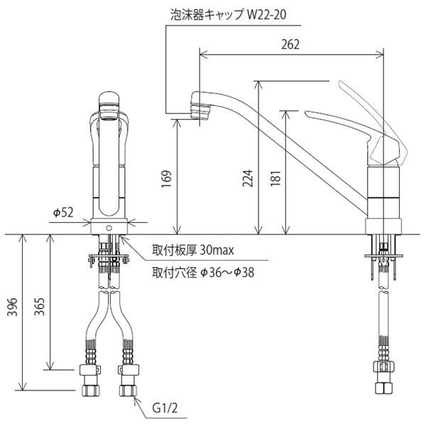 KVK キッチン 蛇口 KM5011ZJT シングルレバー混合水栓 1穴 KVK キッチン 蛇口 KM5011ZJT シングルレバー混合水栓 1穴
