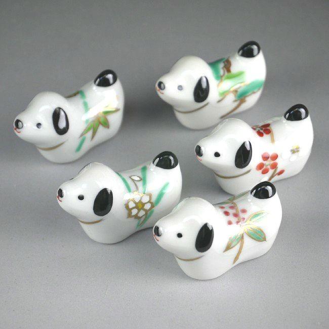 京焼 清水焼 干支戌迎春草花箸置きセット 紫泉 : 松韻堂 Yahoo!店