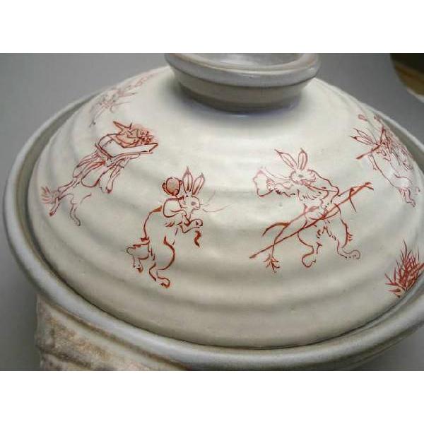 京焼 清水焼 鳥獣戯画土鍋 赤絵 中 b柄 : 松韻堂 Yahoo!店 - 通販