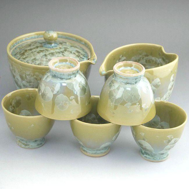 京焼 清水焼 花結晶小茶器揃 陶あん 萌黄 : 松韻堂 Yahoo!店 - 通販