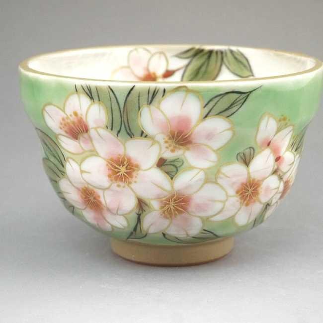 京焼 清水焼 織部五草花お茶呑茶碗 陶あん 桜単品 : 松韻堂 Yahoo!店