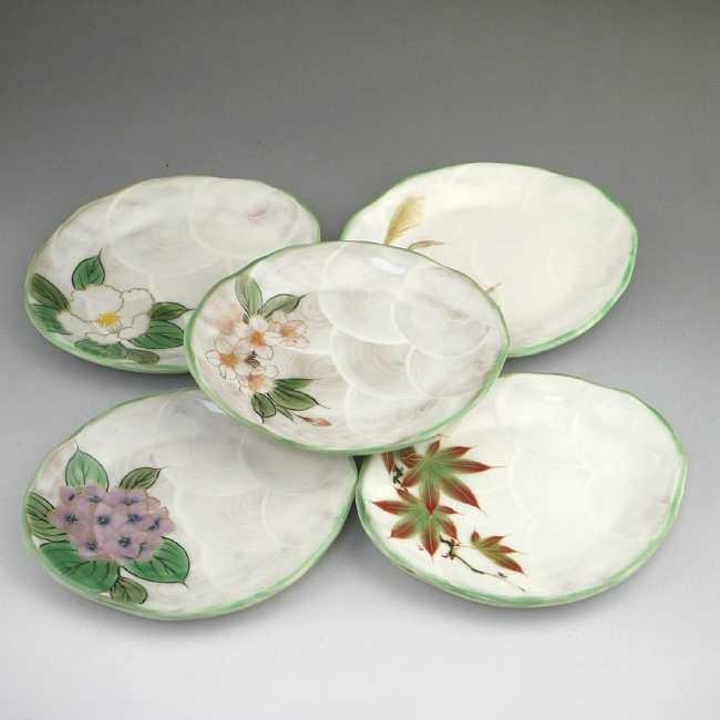 京焼 清水焼花変わり銘々皿陶あん