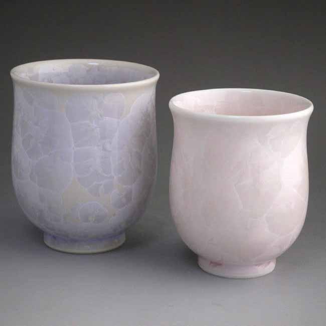 京焼 清水焼 花結晶夫婦湯呑み 紫ピンク : 松韻堂 Yahoo!店 - 通販