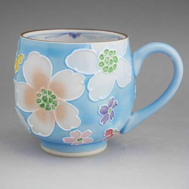 昇峰　京焼　清水焼　マグカップ　コーヒーカップ　皿　交趾 京焼 清水焼 青交趾花尽マグカップ 昇峰 大 : 松韻堂 Yahoo!店 - 通販