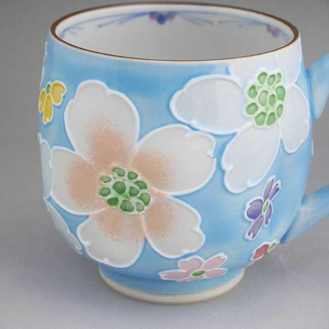 京焼 清水焼 青交趾花尽マグカップ 昇峰 : 松韻堂 Yahoo!店