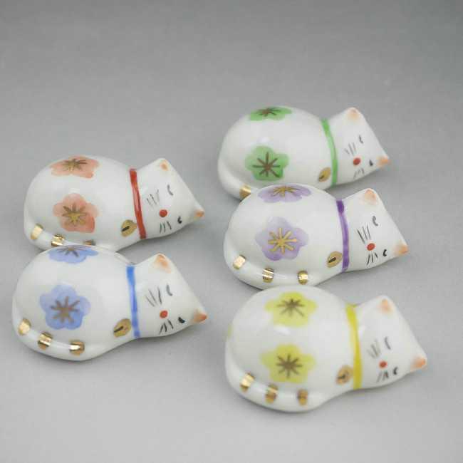 京焼 清水焼 花ねこ 箸置きセット 紫泉 : 松韻堂 Yahoo!店 - 通販