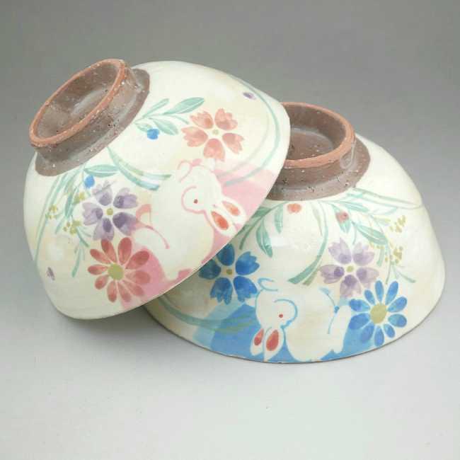 京焼 清水焼 宵待うさぎ夫婦茶碗 圭司 : 松韻堂 Yahoo!店 - 通販