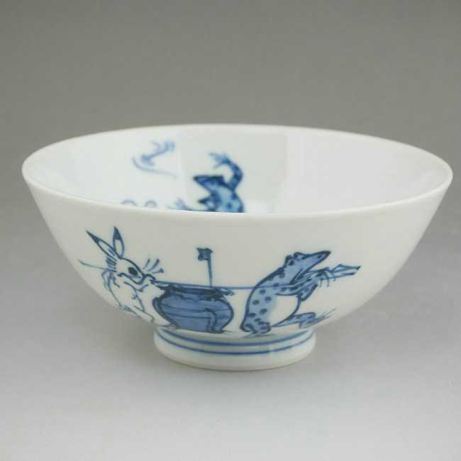 京焼 清水焼 内絵鳥獣戯画ご飯茶碗 （壺）芳山 大 : 松韻堂 Yahoo!店
