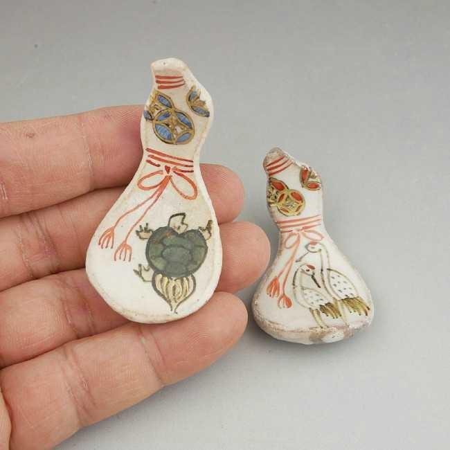 京焼 清水焼 招福瓢箪鶴亀ペア箸置きセット : 松韻堂 Yahoo!店 - 通販