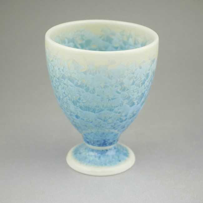 59％以上節約 京焼 最上の品質な 清水焼 花結晶丸高台杯 縹 陶あん