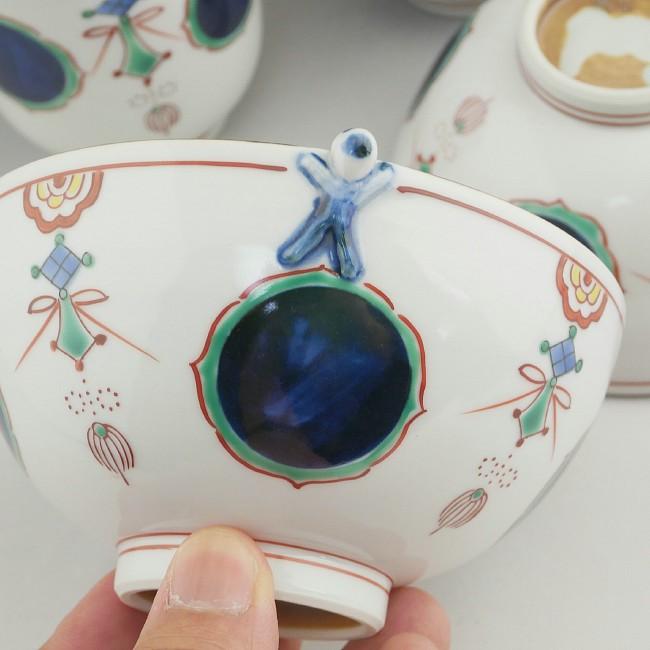 京焼 清水焼 丸紋瓔珞一閑人夫婦湯呑と夫婦茶碗セット 紫峰 : 松韻堂