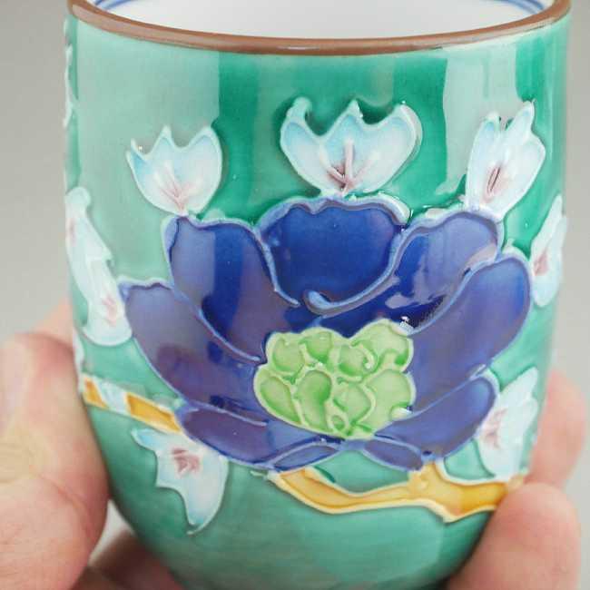 茶道具　香合　緑交趾　牡丹　緑　紫　共箱　時代 京焼 清水焼 緑交趾牡丹湯呑 洸春 大 : 松韻堂 Yahoo!店 - 通販