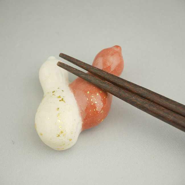 京焼 清水焼 紅白ひょうたん箸置き 楽入単品 : 松韻堂 Yahoo!店 - 通販