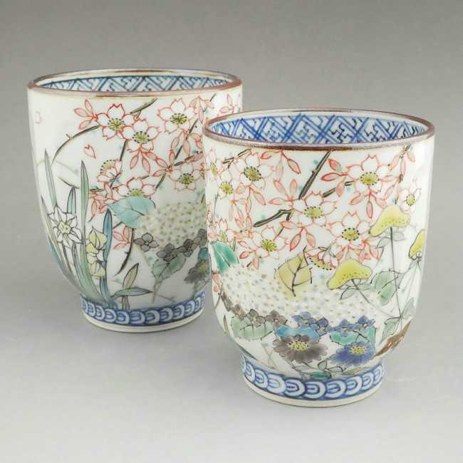 未使用保管✨京焼 清水焼 壹楽 ブルー 紅葉 組飯茶碗 箱入✨秋 山本壹楽 壱楽 未使用保管✨京焼 清水焼 壹楽 ブルー 紅葉 組飯茶碗 箱入✨秋 山本壹