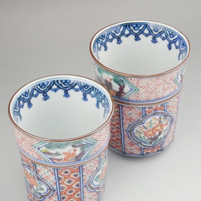 京焼 清水焼 赤絵古紋夫婦湯呑 昭阿弥 : 松韻堂 Yahoo!店 - 通販