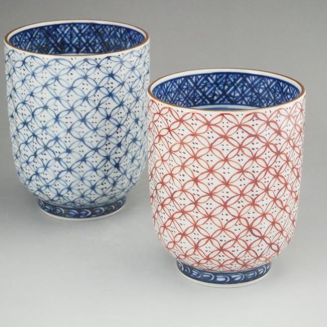 京焼 清水焼 青赤七宝夫婦湯呑 紫峰 : 松韻堂 Yahoo!店 - 通販 - Yahoo