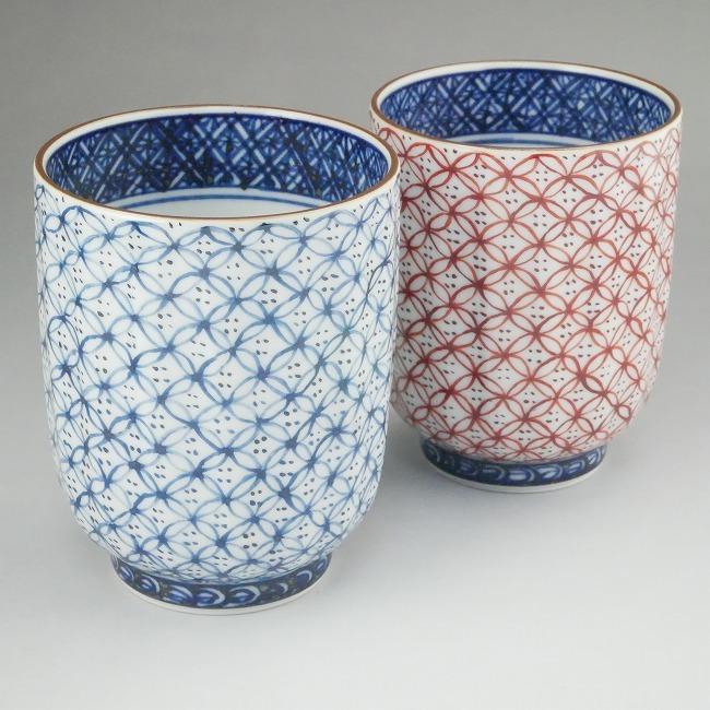 京焼 清水焼 青赤七宝夫婦湯呑 紫峰 : 松韻堂 Yahoo!店 - 通販 - Yahoo