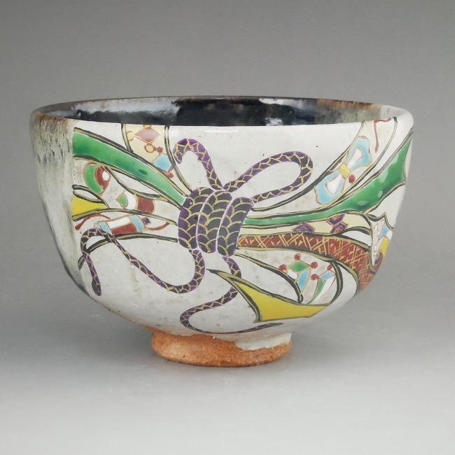 京焼 清水焼 掛分熨斗絵 抹茶茶碗 良二 : 松韻堂 Yahoo!店