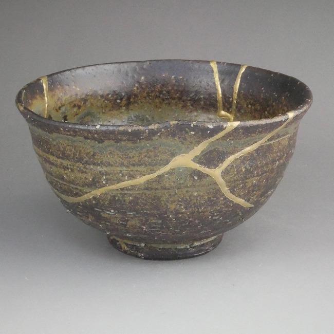 京焼 清水焼 柿の蔕抹茶碗 金継紋 良二 : 松韻堂 Yahoo!店 - 通販