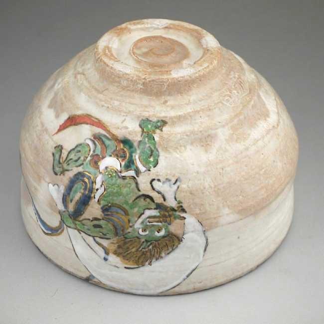 茶道具 抹茶茶碗 京焼 風神の図 浅見与し三作