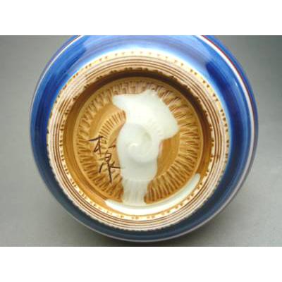 京焼 清水焼 黒塗花丸紋 抹茶茶碗 与山 : 京