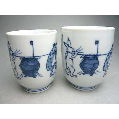 京焼 清水焼 染付 鳥獣戯画 湯のみ 小 （壺） : 松韻堂 Yahoo!店